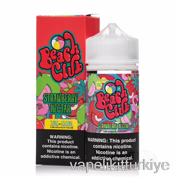 Vape Türkiye çilek Nektarı - Beach Club - 100ml 3mg
